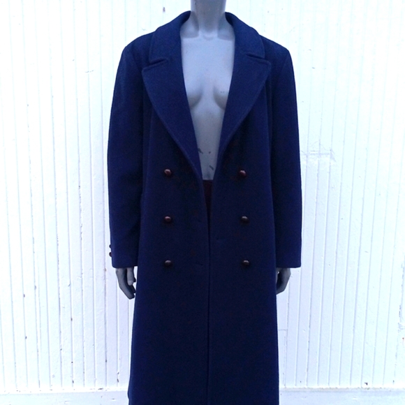 FORECASTER OF BOSTON ⁰ VINTAGE PURE WOOL DOUBLE BREASTED FULL LENGTH COAT - Picture 5 of 17